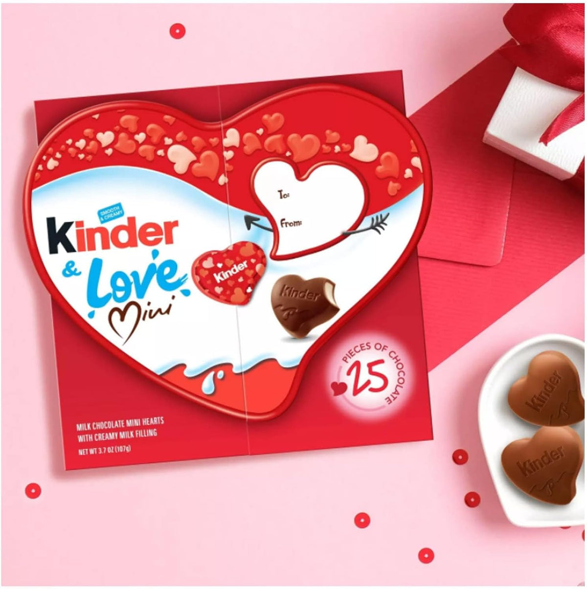Kinder San Valentín Caja Chocolates Corazones Minis 105gr