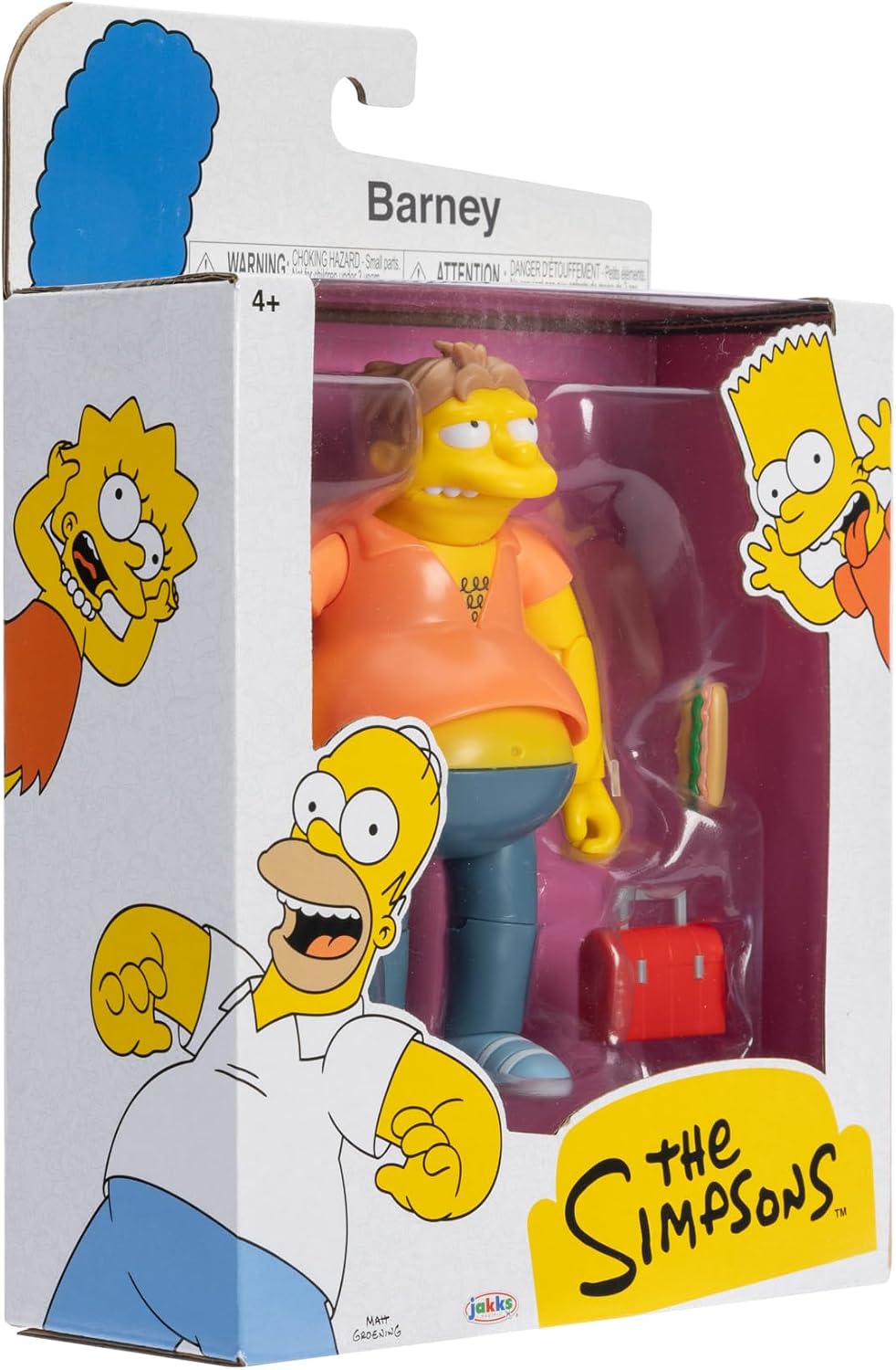 The Simpsons - Figura de acción de 5 Pulgadas Barney Gumble con Caja de Almuerzo y Sub Wave #4