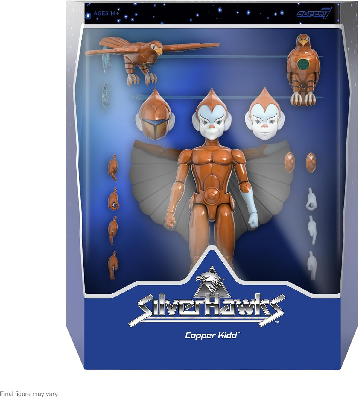 Super7 ULTIMATES! SilverHawks Copper Kidd - Figura de acción SilverHawks de 7 Pulgadas con Accesorios coleccionables clásicos de Dibujos Animados y Juguetes Retro