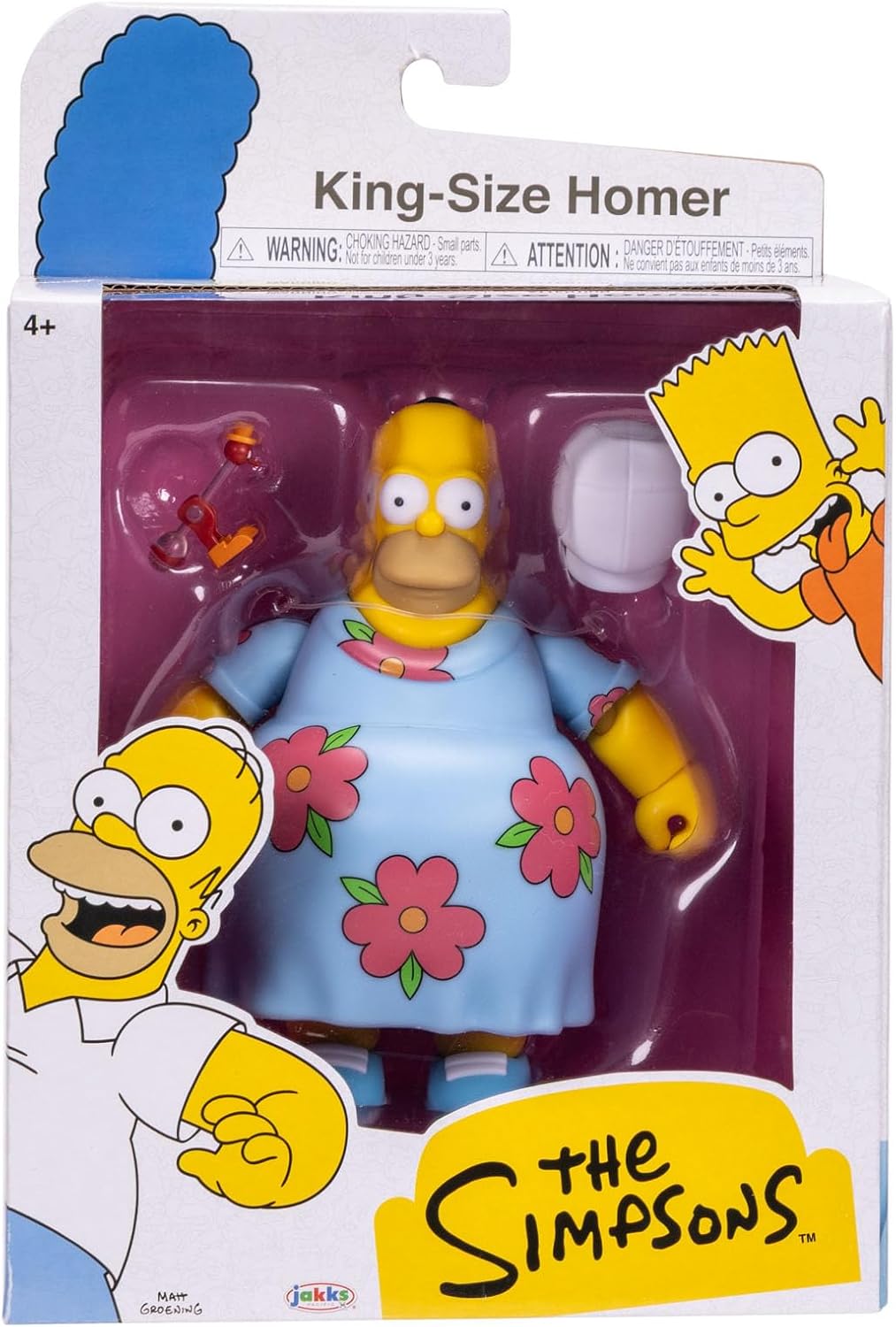 Jakks Pacific - The Simpsons King-Size Homer, Figura de Acción Coleccionable con Detalles Icónicos, 5 Pulgadas