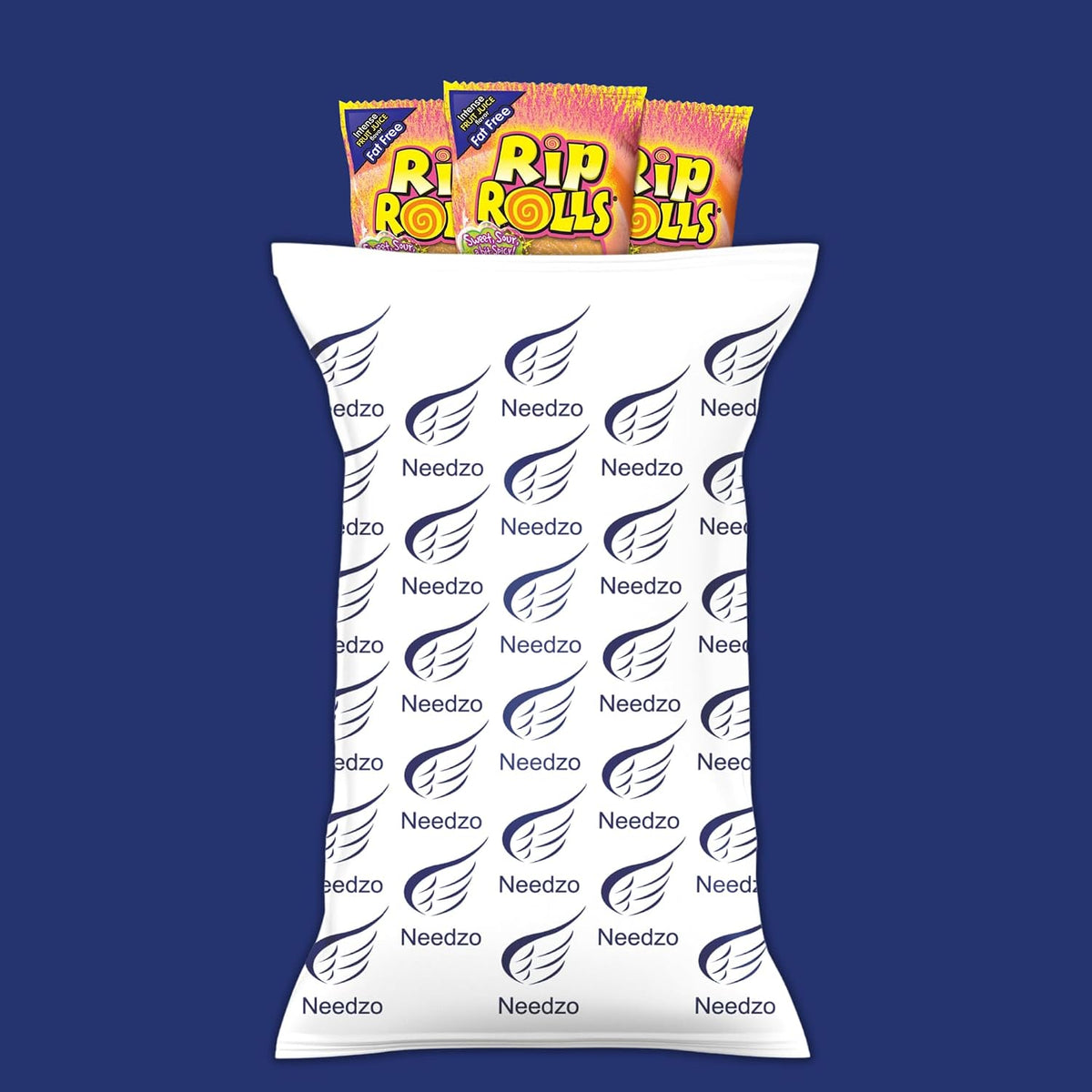Needzo Rip Rolls Caramelo De Regaliz Con Sabor A Chile Y Mango, Caramelos Masticables Sin Grasa, Cinturones Gomosos Dulces Y Picantes, Refrigerios De Viaje Por Carretera, Paquete De 3