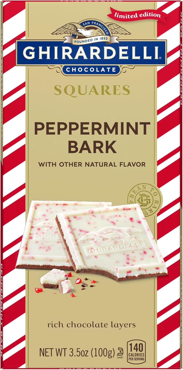 Ghirardelli Peppermint Bark Milk Chocolate Bar,3.5 oz, Pack of 4
