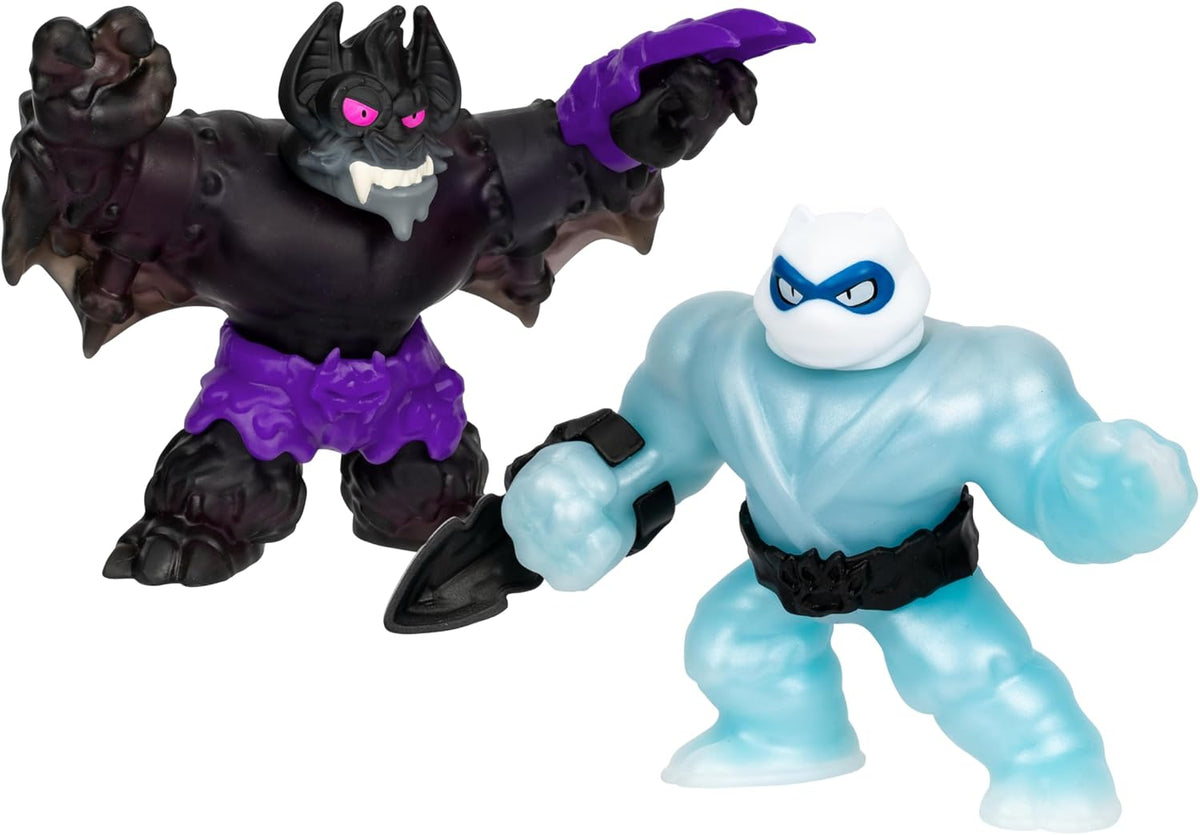 Heroes of Goo Jit Zu Goojitzu - Meteor Madness Pantaroo vs Sludgewing - Pack de 2 Figuras Elásticas con Accesorios - Muñecos Estirables para Niños - Ideal para Regalo