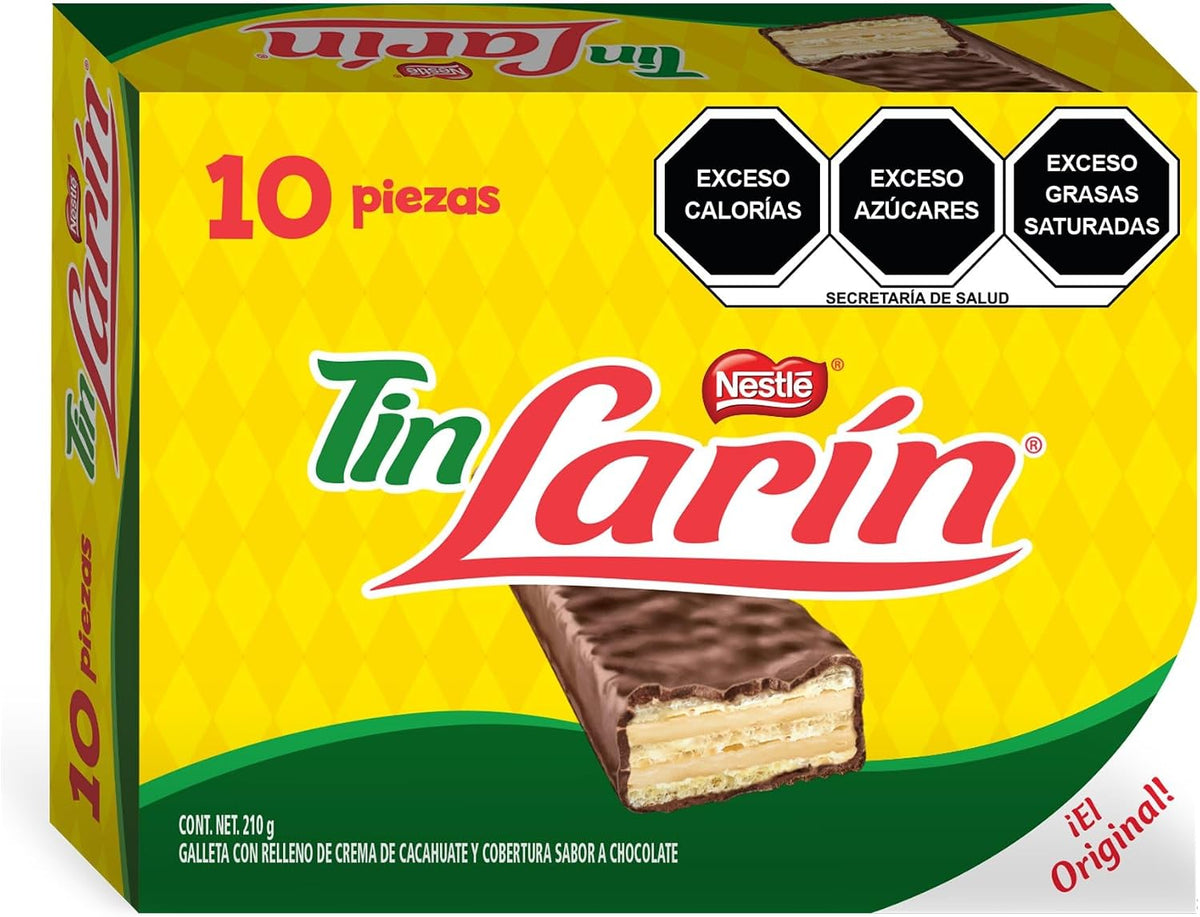 Tín Larín Chocolate Relleno de Galleta Estuche con 10 piezas de 21g c/u