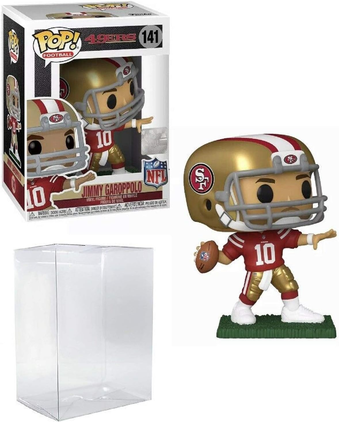 Jimmy Garoppolo San Francisco # 141 Pop Sports NFL Pop Vinyl Figura (Bundled with Ecotek Pop Protector)