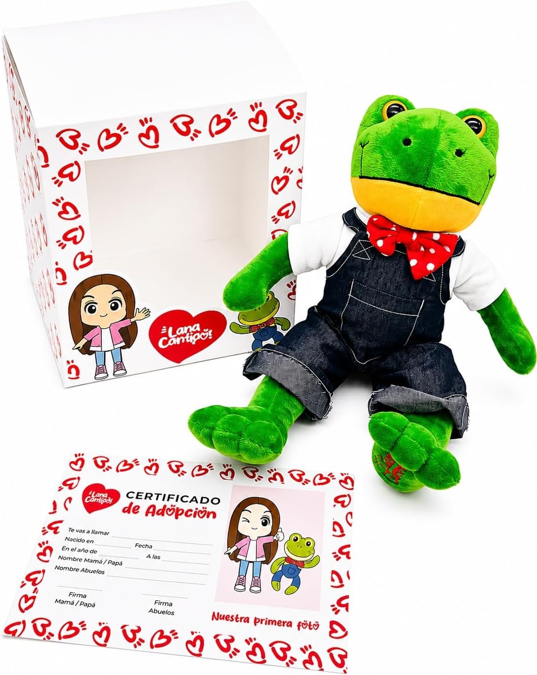 Ult Premium Peluche Rana Rhenne Rene Compañero de Juego Lara Lara y Siesta Materiales Suaves Campos Verdes