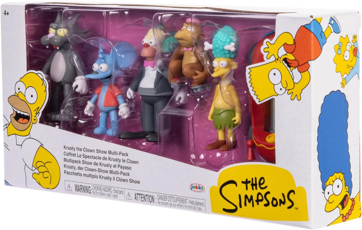 Jakks Pacific - The Simpsons Multipack de Figuras 2.5″ Krusty The Clown Show – Set Coleccionable con Personajes Icónicos para Fans y Niños 4+ Años