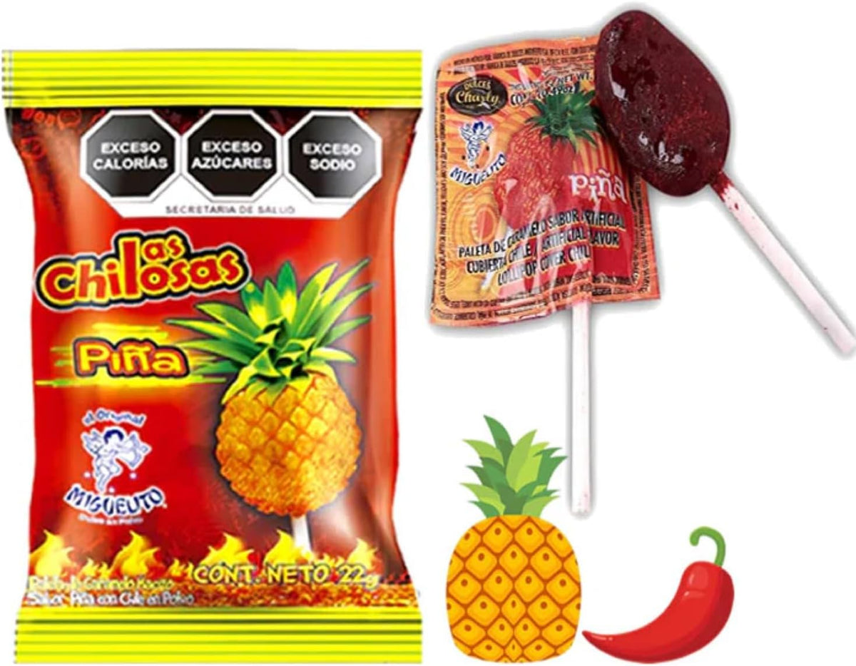Miguelito Tira Chilosas - Elote, Piña, Mango y Sandía, 20 piezas