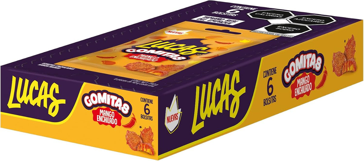 Mars Lucas Gomitas Sabor Mango Enchilado 6 Bolsitas (240g)