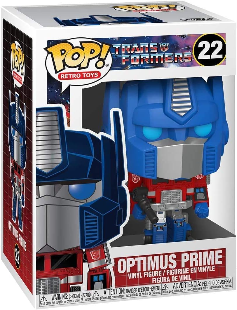 Optimus Prime Pop #22 Retro Toys Transformers Figura de vinilo (incluida con protector EcoTek para proteger la caja de exhibición)