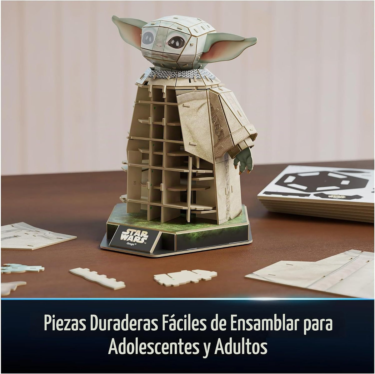4D Build, Rompecabezas en 3D de Grogu de Star Wars, 103 Piezas, Juguetes Star Wars, Coleccionable de Star Wars, Rompecabezas en 3D para Adultos y niños a Partir de 12 años