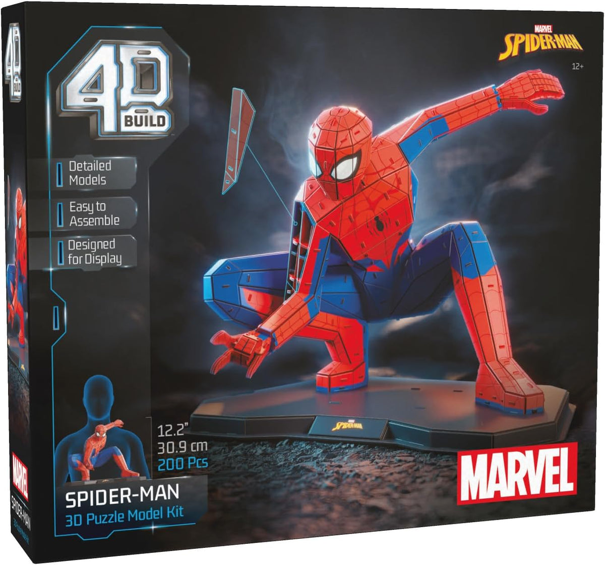 4D Build, Spider Man de Marvel en 3D, Rompecabezas para Adultos, Juguetes de construcción, Rompecabezas en 3D para Adultos y Adolescentes, coleccionables de Marvel, 195 Piezas, a Partir de 12 años