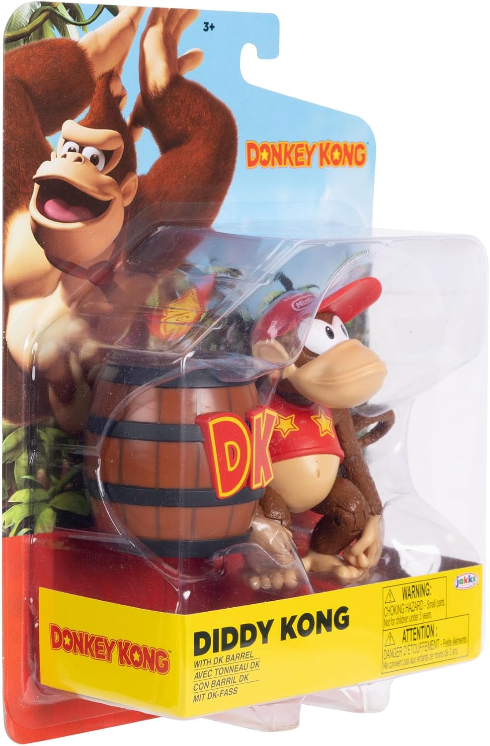 Jakks Pacific Figura de Acción Super Mario Bros Diddy Kong 4"