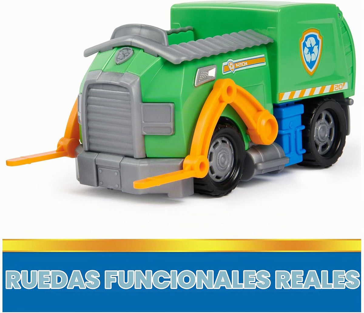 Patrulla Canina, camión de Reciclaje Rocky, camión de Juguete con Figura de acción Coleccionable, Juguetes para niños de Mente sostenible para niños y niñas a Partir de 3 años