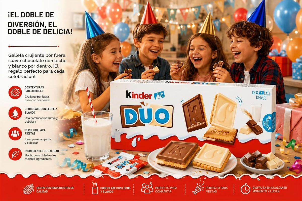 Barra de Chcolate con Galleta Duo Kinder 150 Grs