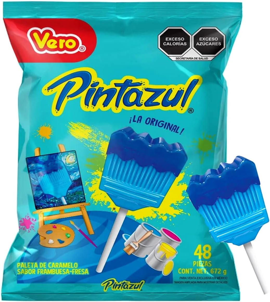 Dulce Brochitas Pinta Azul Paleta Fresa/Frambueza - 672 Gr