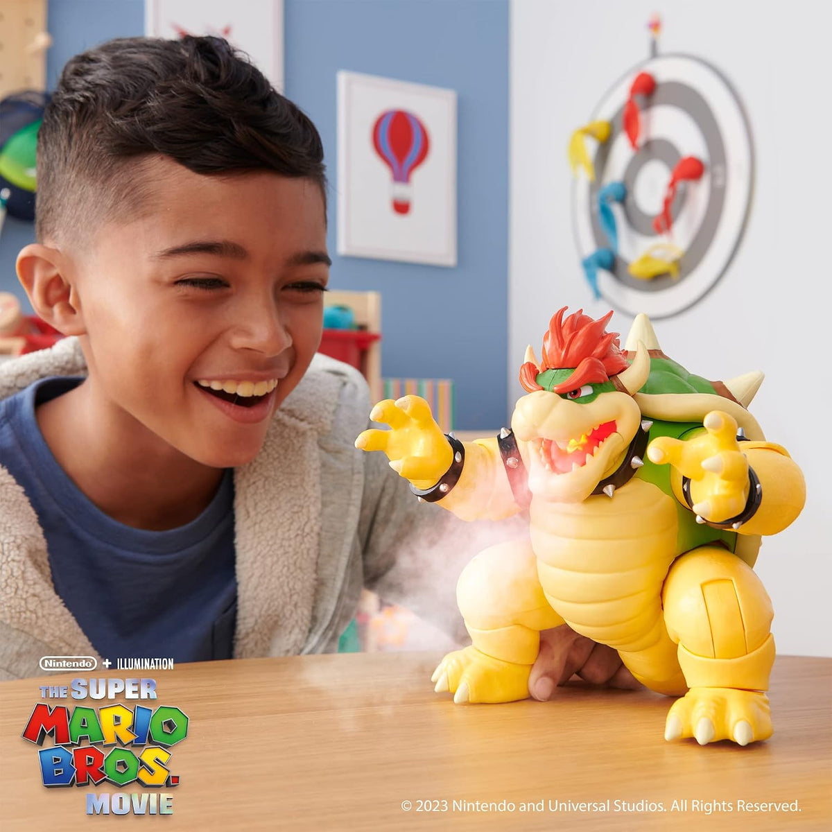 The Super Mario Bros. Movie Figura de acción Bowser de 7 Pulgadas con Efectos de respiración de Fuego
