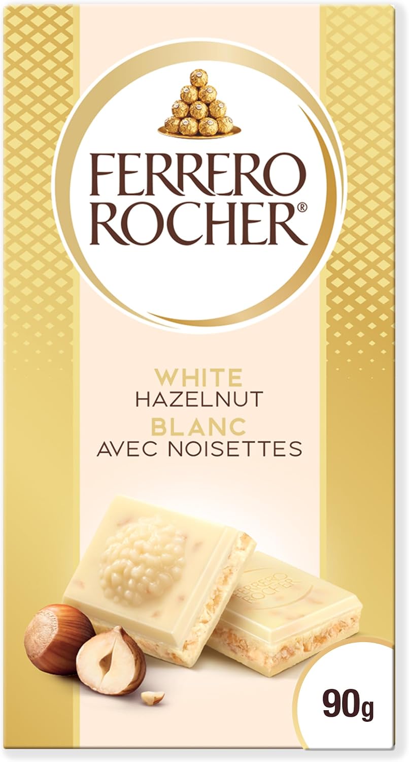 Ferrero Rocher Tableta de Chocolate Blanco, 90 g