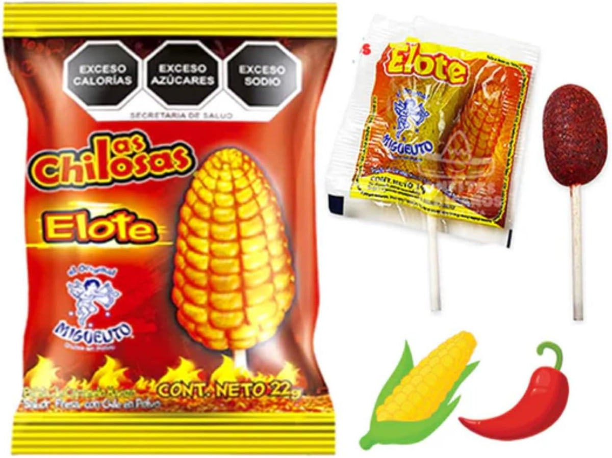 Miguelito Tira Chilosas - Elote, Piña, Mango y Sandía, 20 piezas