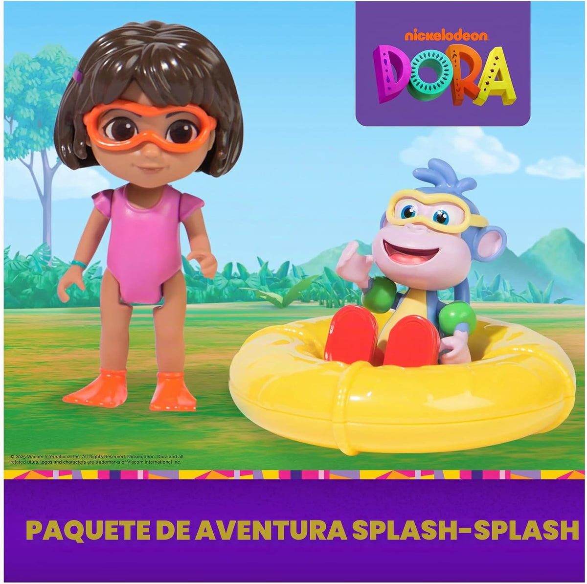 Dora, Set de Aventuras Date un chapuzón, con Accesorios y Figuras de Dora y Botas, Juguetes para niños y niñas a Partir de 3 años