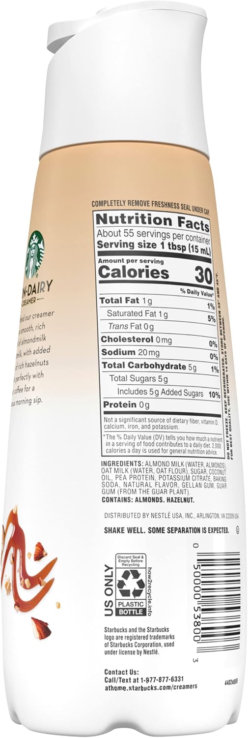 Starbucks Crema Para Café Líquida Caramel Macchiato - 828 ml (Hazelnut Latte Almond & Oatmilk)