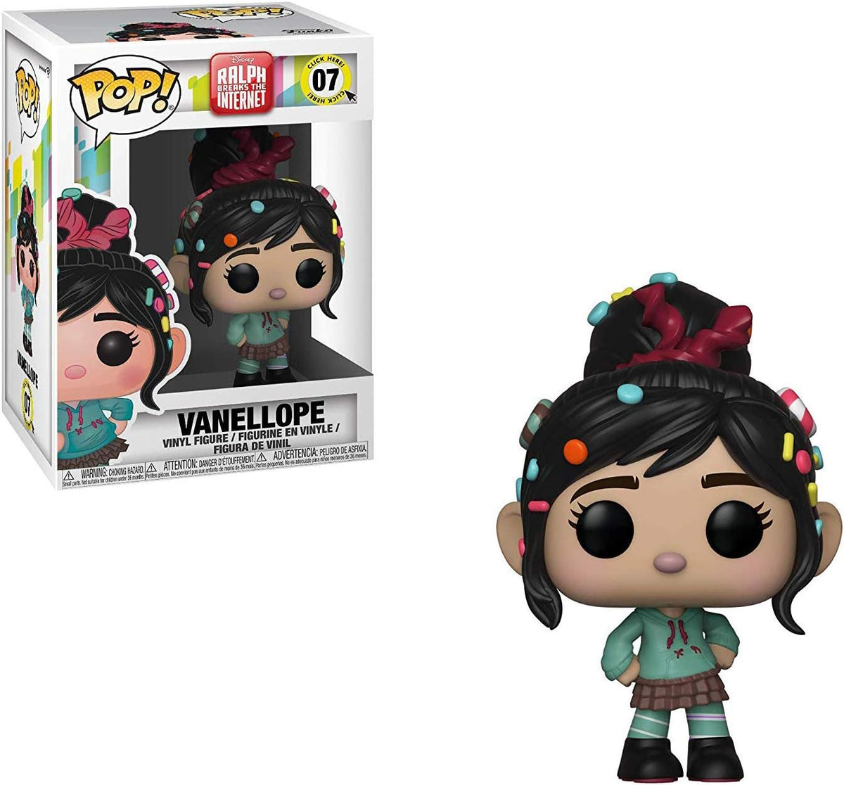 Funko Vanellope: Ralph Breaks The Internet x POP! Figura de vinilo de Disney y 1 protector gráfico de plástico PET [#007 / 33411 - B]
