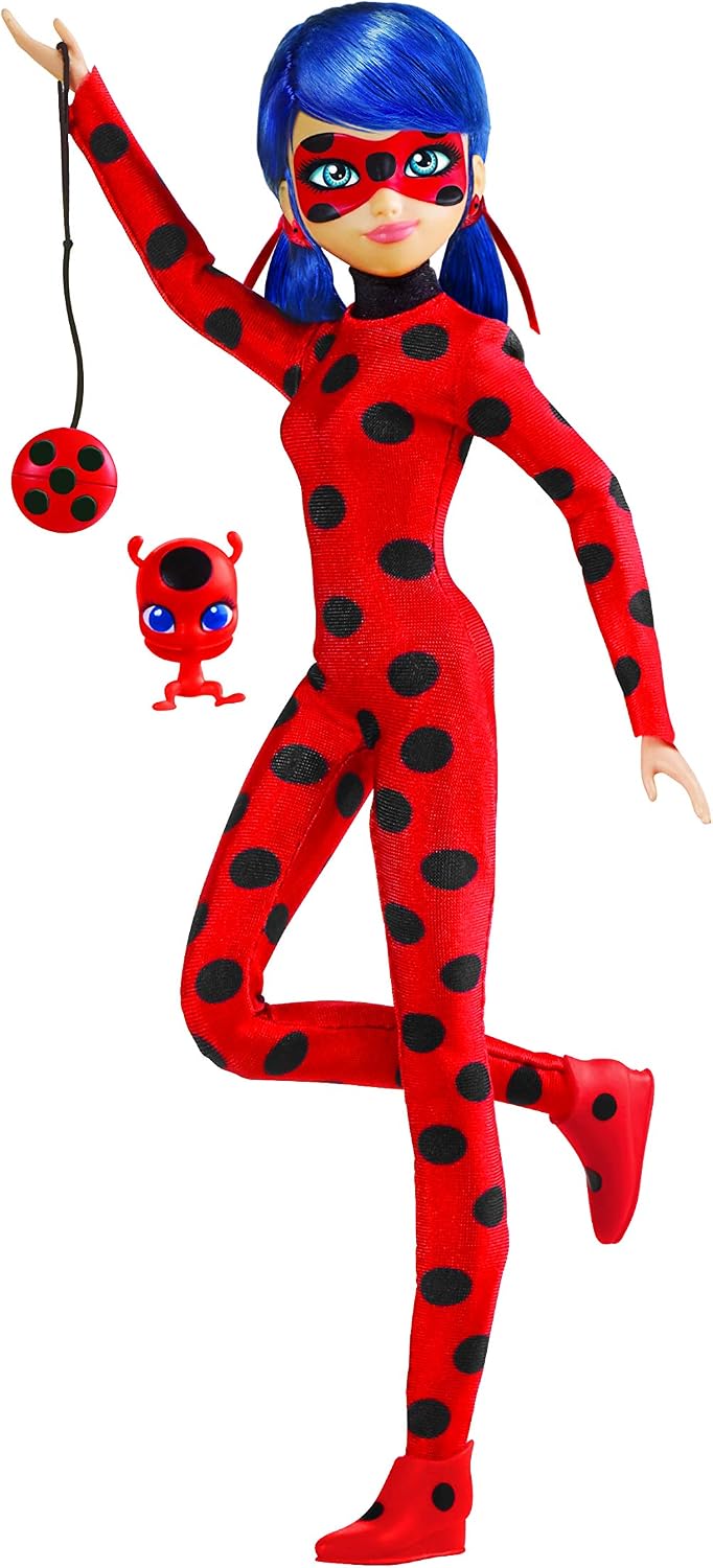 Miraculous Ladybug and Cat Noir Toys Muñeca de moda de catarina | Muñeca articulada de catarina de 26 cm con accesorios y milagrosa Kwami | Figura de catarina de superhéroe marinette | Gama de muñecas