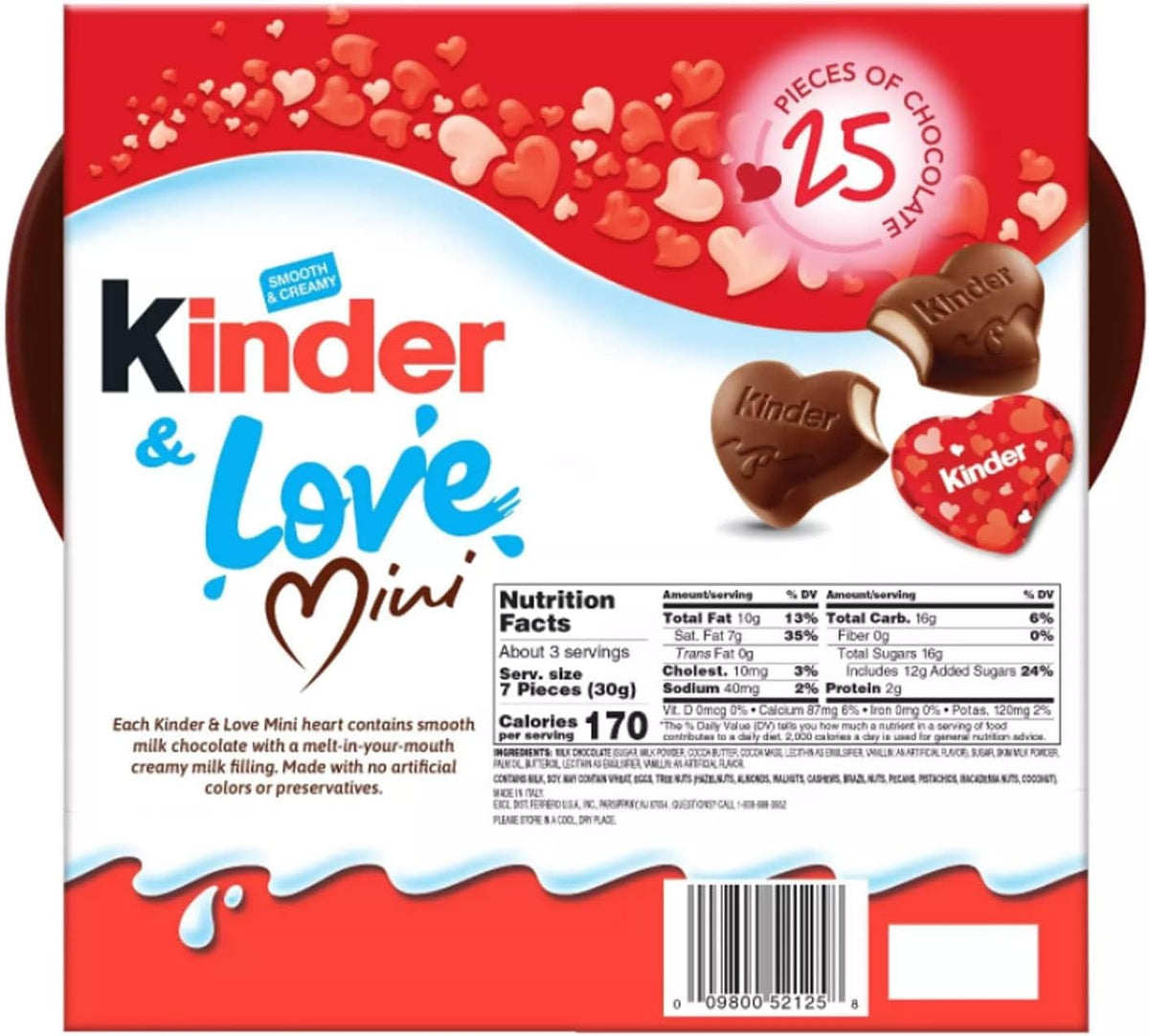 Kinder San Valentín Caja Chocolates Corazones Minis 105gr