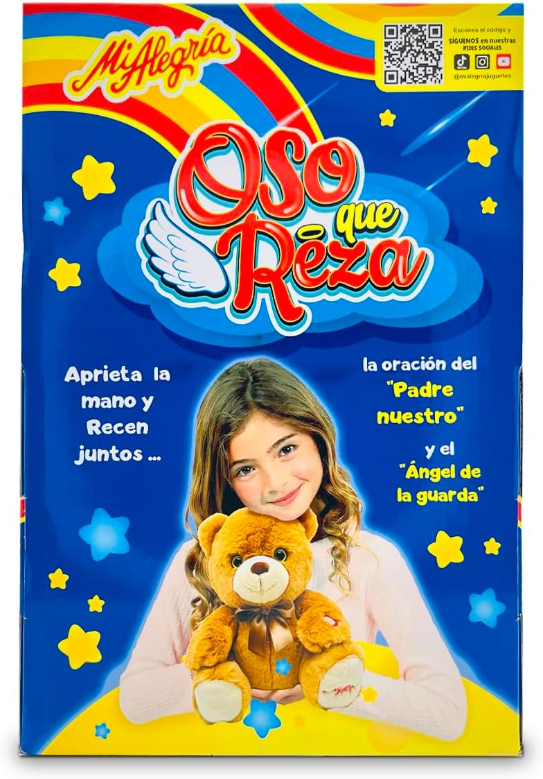 Ult Peluche Oso Que Reza Premium Reza Padre Nuestro y el Angel de mi Guarda