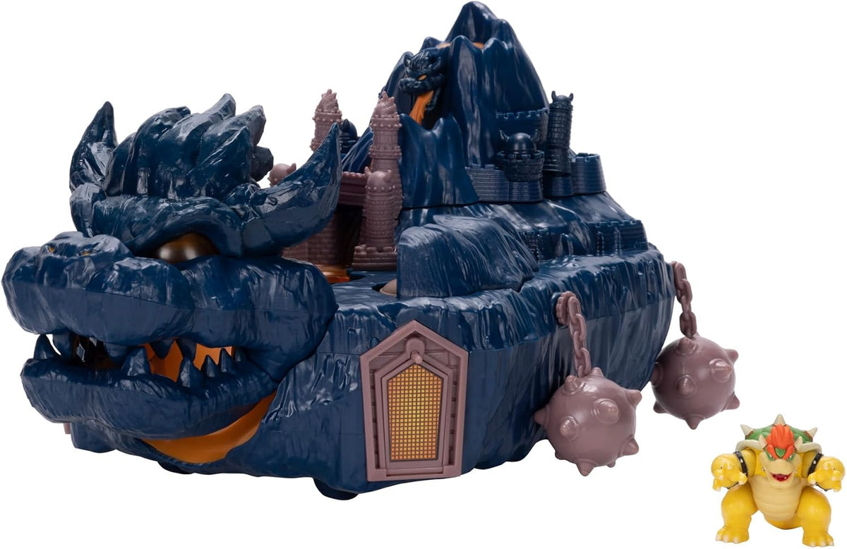 Jakks Pacific – Super Mario Bros La Película – Mini Set de Juego – Castillo de Bowser en la Isla – Incluye a Bowser de 1.25 Pulgadas - Piezas Interactivas - Licencia Oficial
