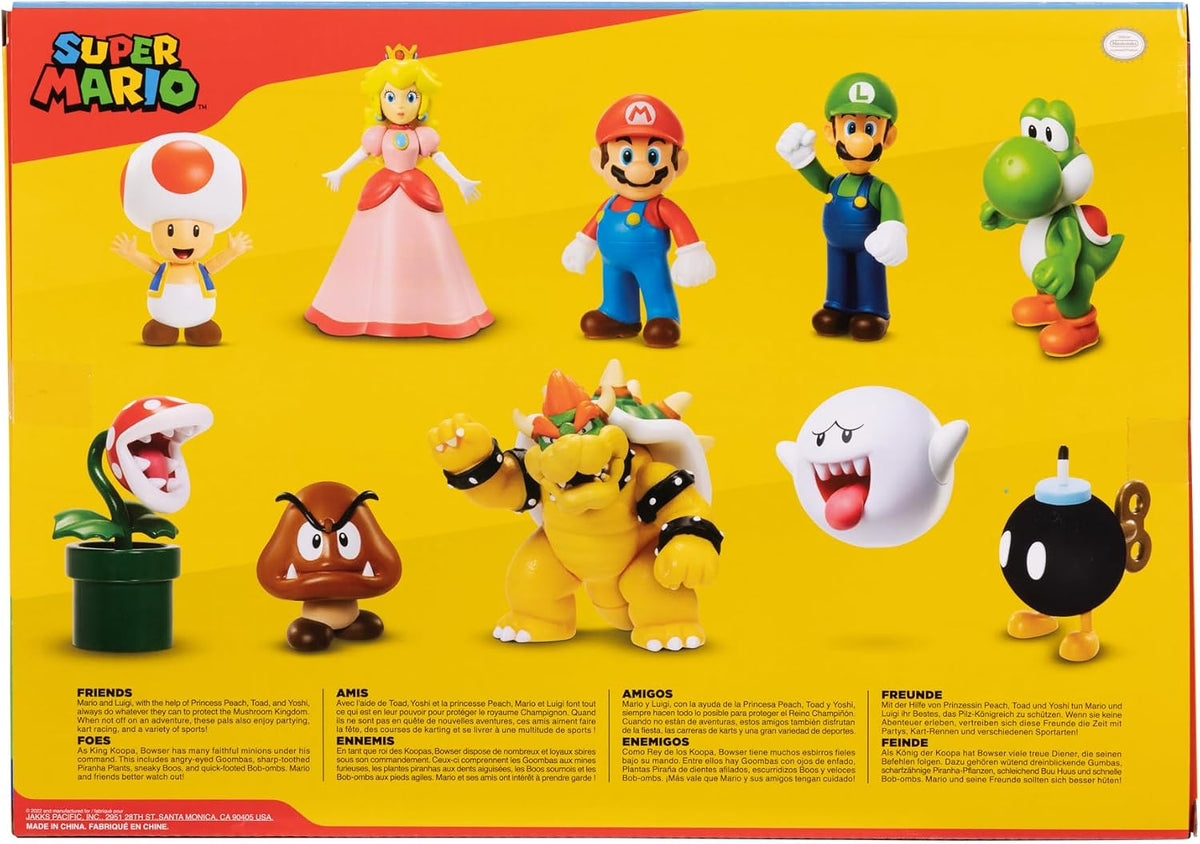 Jakks Pacific Set de Figuras Super Mario Bros, 10 Figuras Coleccionables