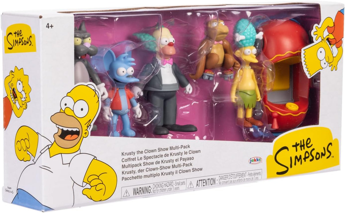 Jakks Pacific - The Simpsons Multipack de Figuras 2.5″ Krusty The Clown Show – Set Coleccionable con Personajes Icónicos para Fans y Niños 4+ Años