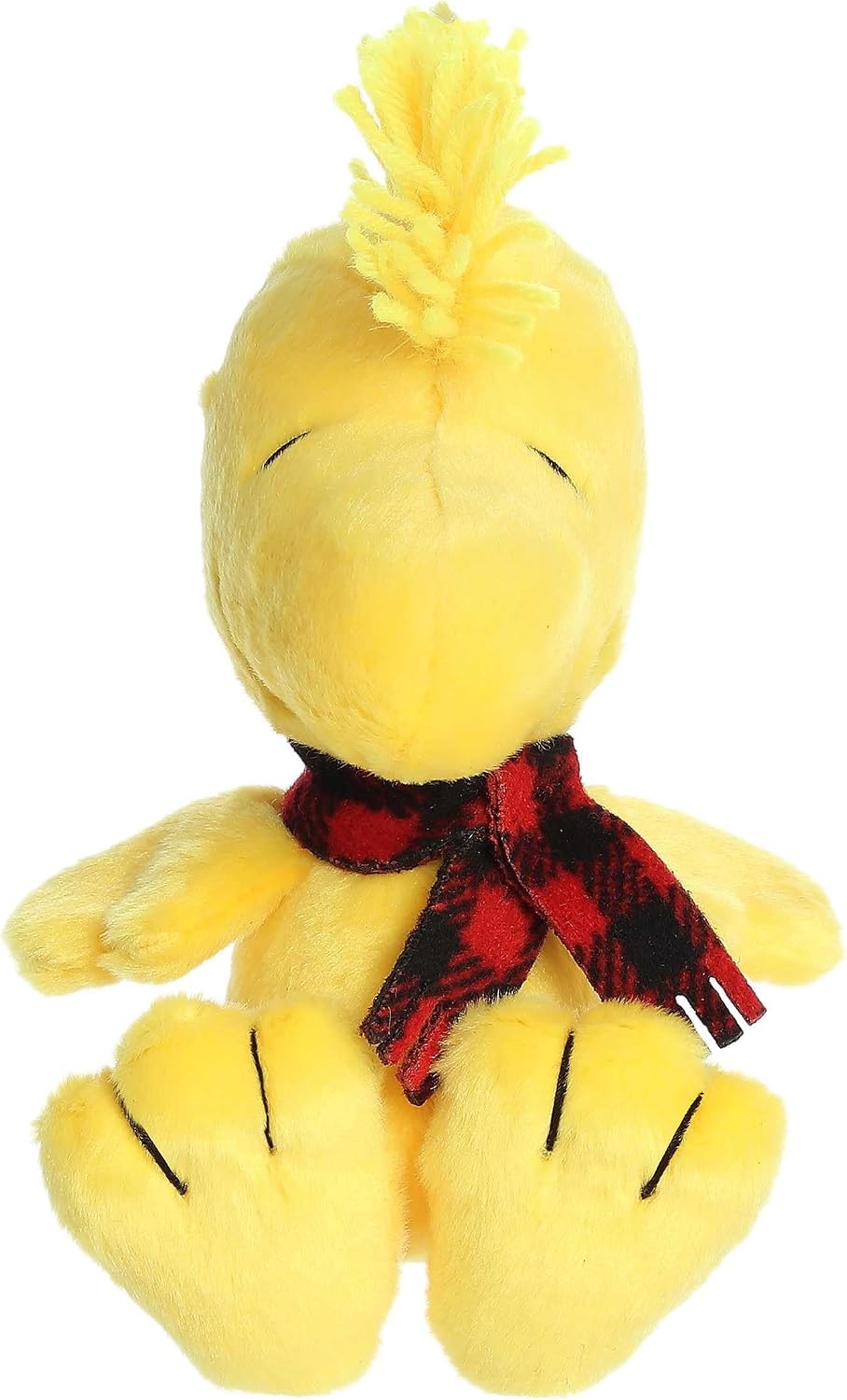 Aurora Festive Peanuts - Animal de Peluche a Cuadros de Invierno - Personajes clásicos - Recuerdos duraderos - Amarillo 6 Pulgadas