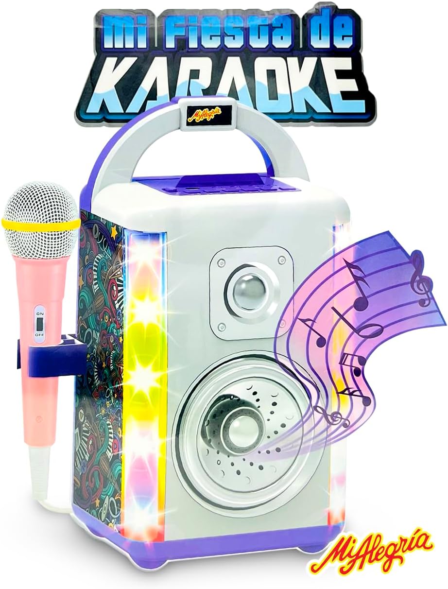 Ult Máquina de Karaoke Infantil Mi Fiesta de Karaoke con Luces y Música, Bluetooth, Multicolor