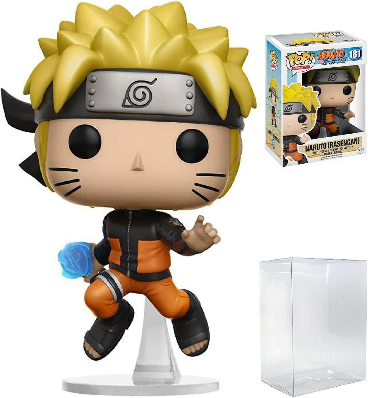POP Naruto Shippuden - Naruto (Rasengan) Funko Pop! Figura de vinilo (incluido con funda protectora compatible con Pop Box), multicolor, 9,5 cm