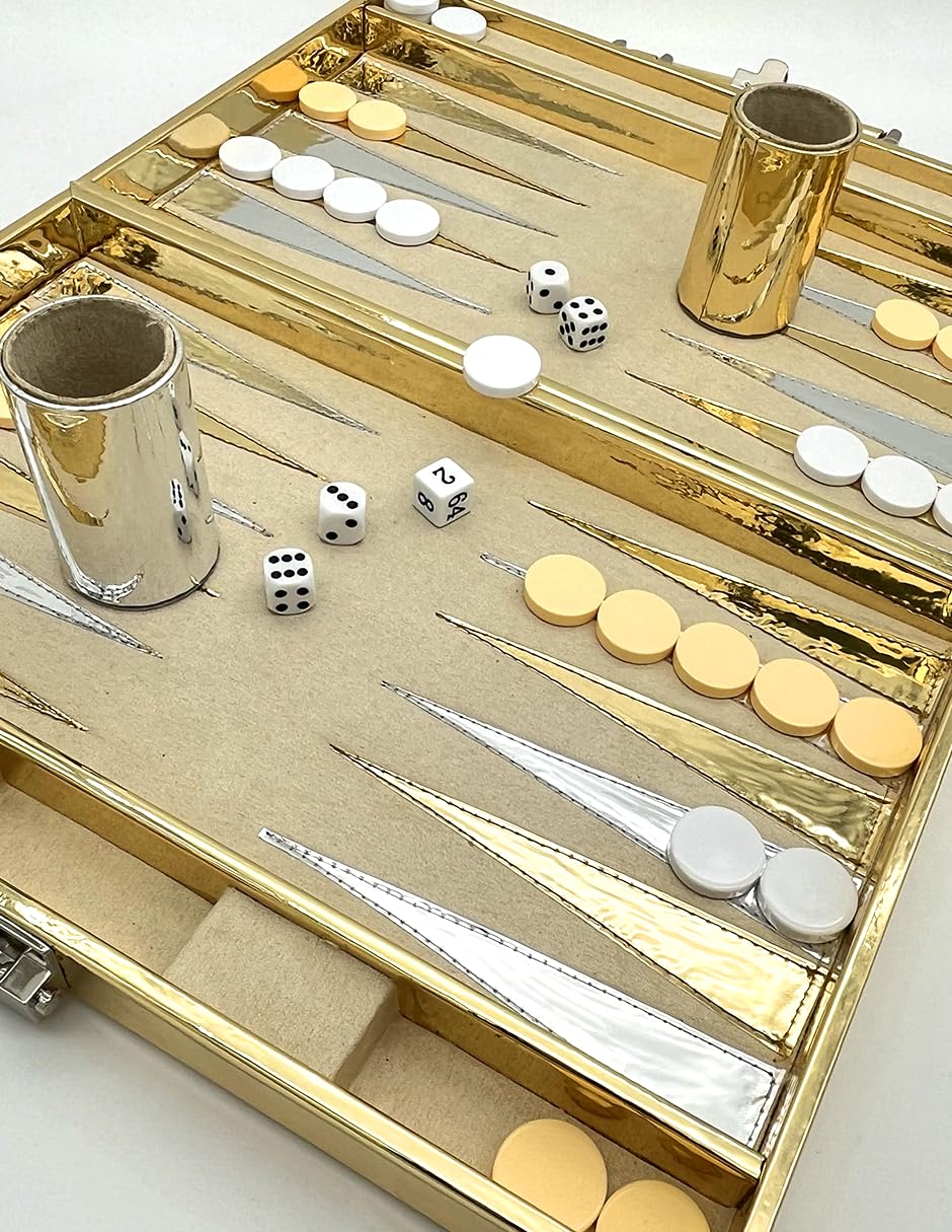 Ult Backgammon Dubai Premium Dorado de Lujo con Dados Fichas de Acrílico y Cubiletes para Dados - imagen 8