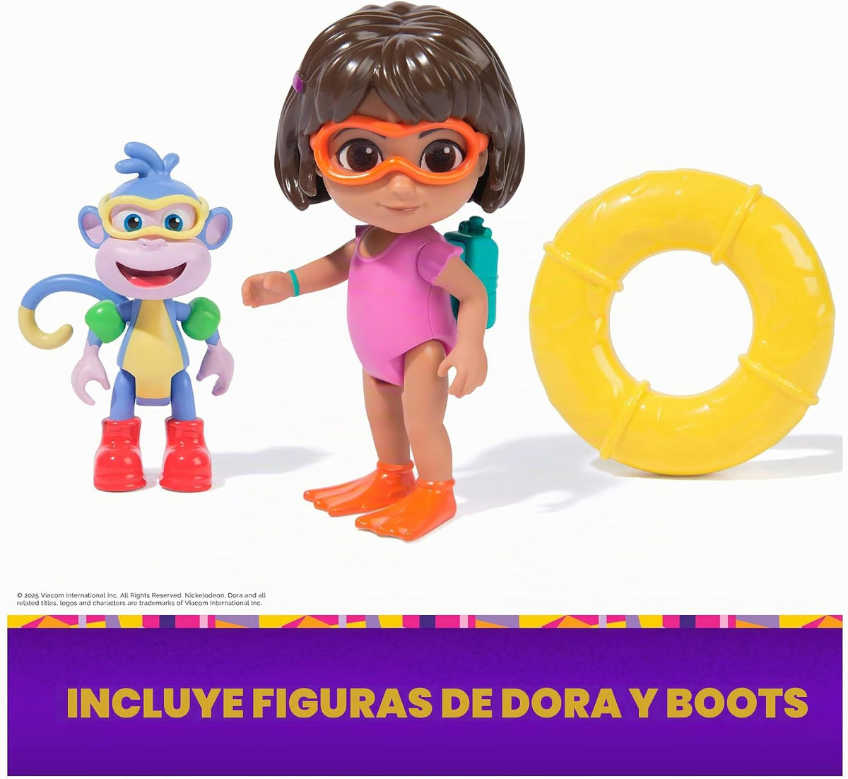 Dora, Set de Aventuras Date un chapuzón, con Accesorios y Figuras de Dora y Botas, Juguetes para niños y niñas a Partir de 3 años