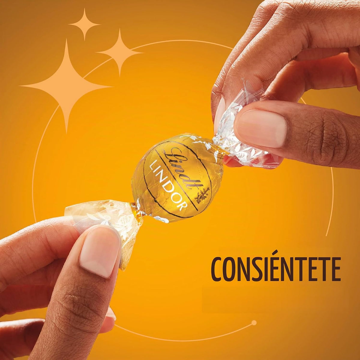 Lindt LINDOR Caramelo trufas de chocolate de leche 60 Cuadro número