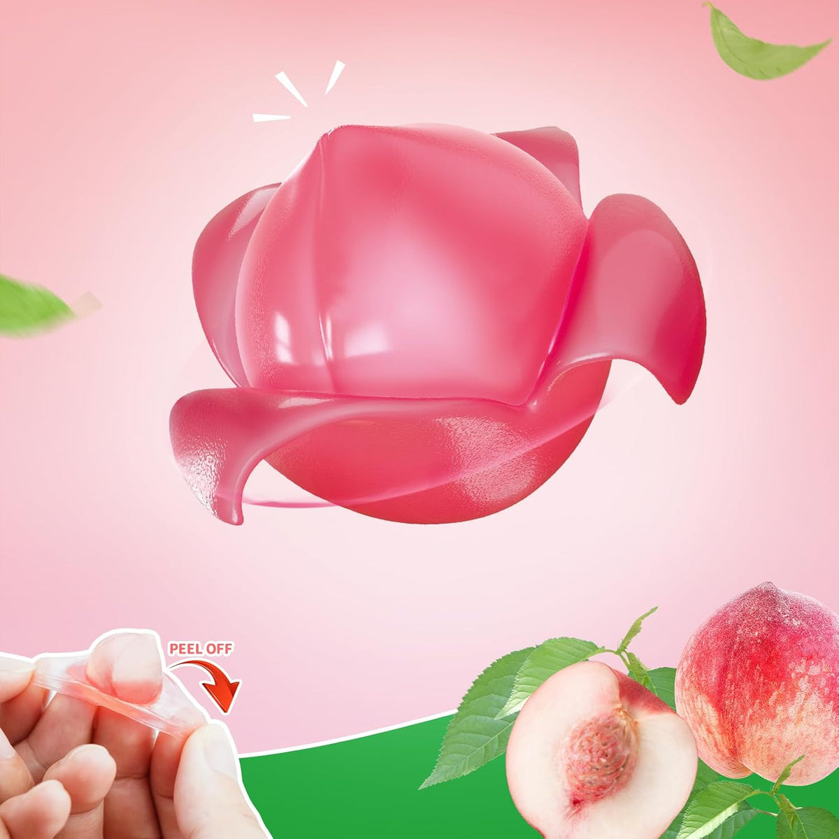 Amos Caramelos de goma Peelerz de durazno, bocadillos de fruta pelables, bolsa resellable de 56 g (paquete de 3)