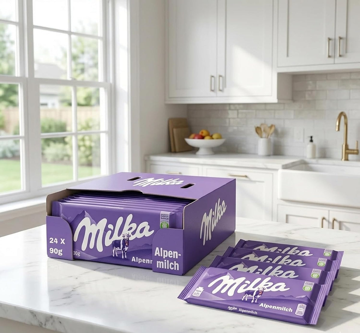 Milka Alpenmilch - Barra de chocolate (paquete de 24)