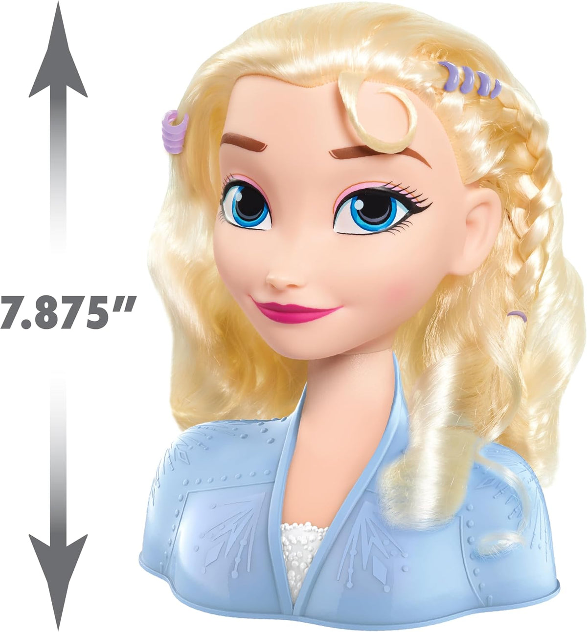 La Cabeza para Peinados Elsa de Frozen 2 de Disney Incluye Accesorios para Ponerse en el Pelo y Compartir, Pelo Rubio, Juguetes para niños a Partir de 3 años de Just Play