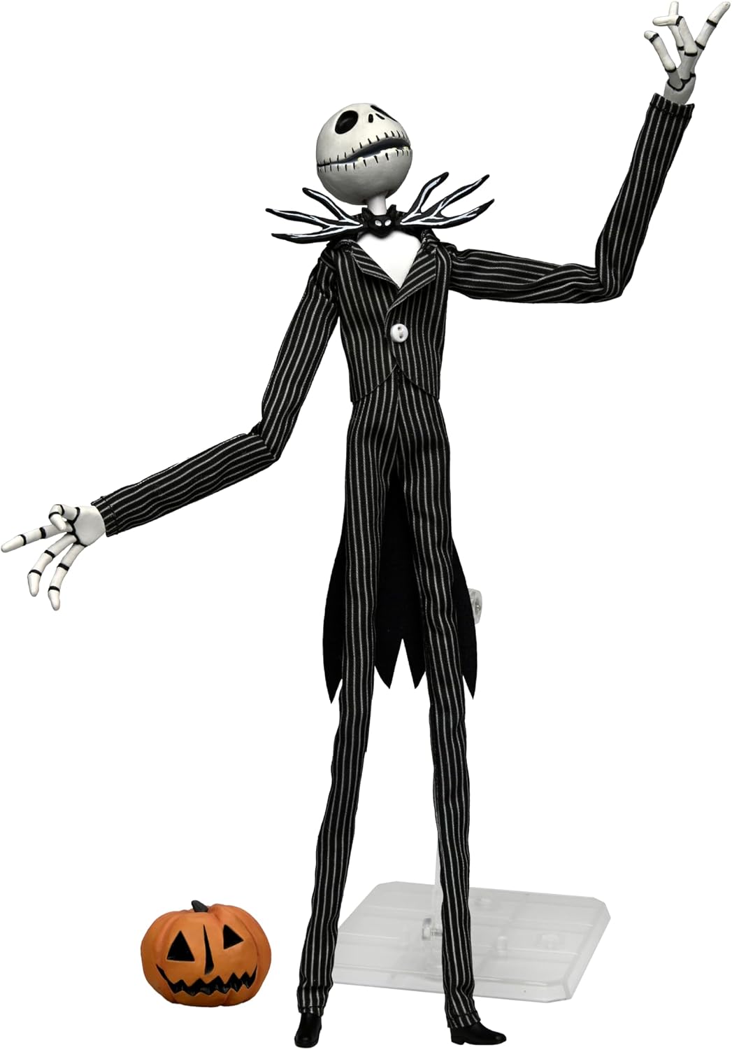 NECA - Figura de acción articulada Coleccionable de El extraño Mundo de Jack, Jack Skellington con Calabaza