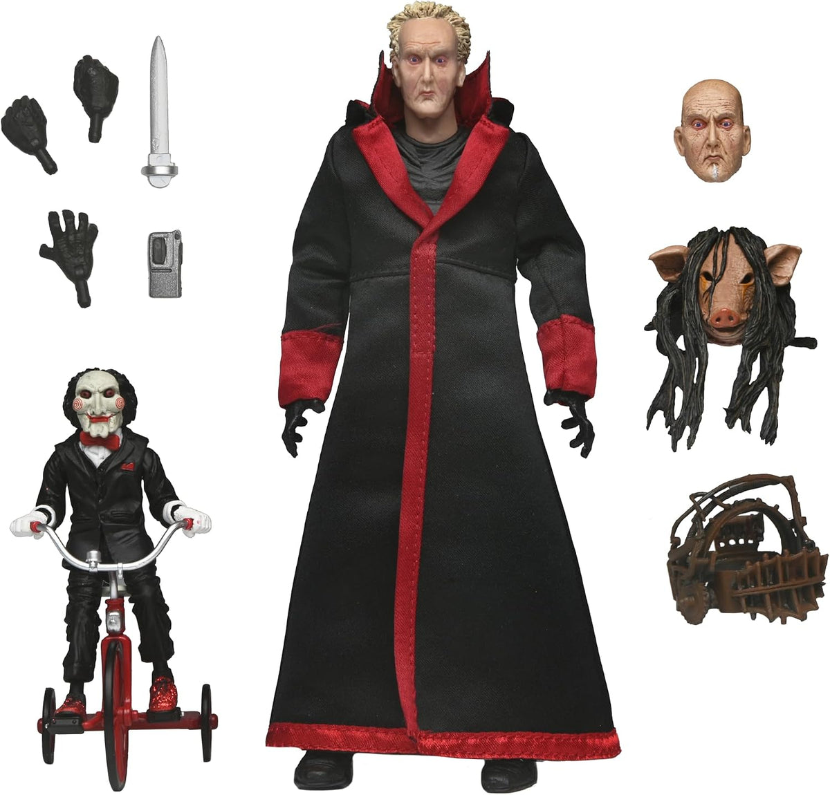 NECA Saw Ultimate Jigsaw Killer con Bata Negra 7 Pulgadas Figura de acción