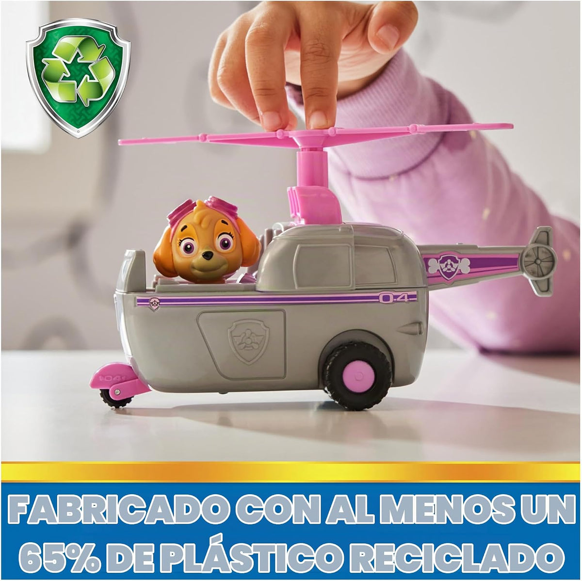 Paw Patrol, helicóptero de Skye, vehículo de Juguete con Figura de acción Coleccionable, Juguetes para niños de Mente sostenible para niños y niñas a Partir de 3 años