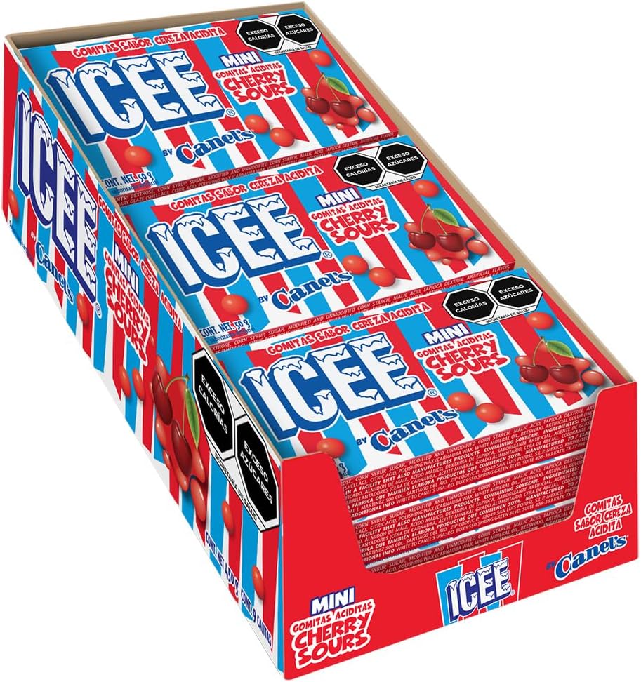 Canel´s ICEE Mini Cherry Sour Cajita Gomitas aciditas 9pzas 50 gr
