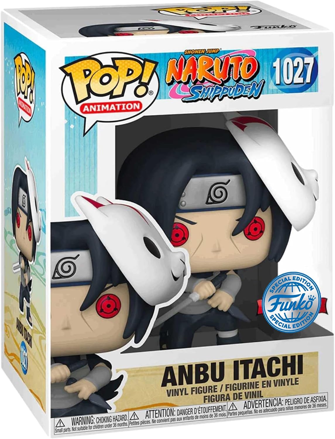 Funko Pop! Animación - Naruto Shippuden: Anbu Itachi Uchiha, Edición Especial común Multicolor Exclusivo #1027