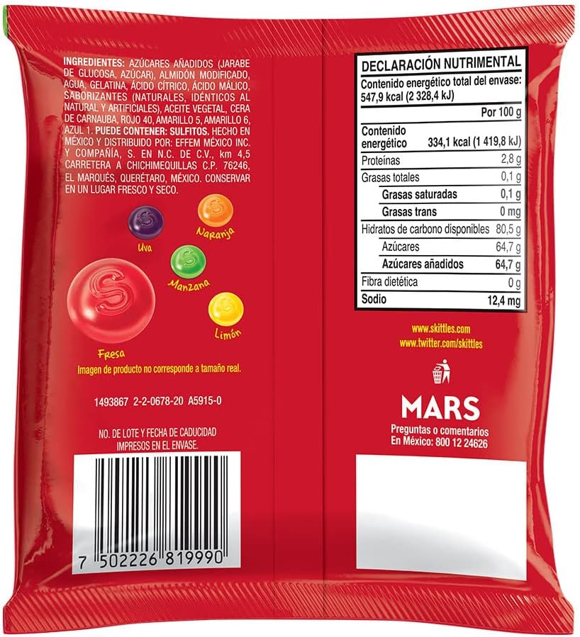 Skittles Gomitas Sabor Original, 164g, 1