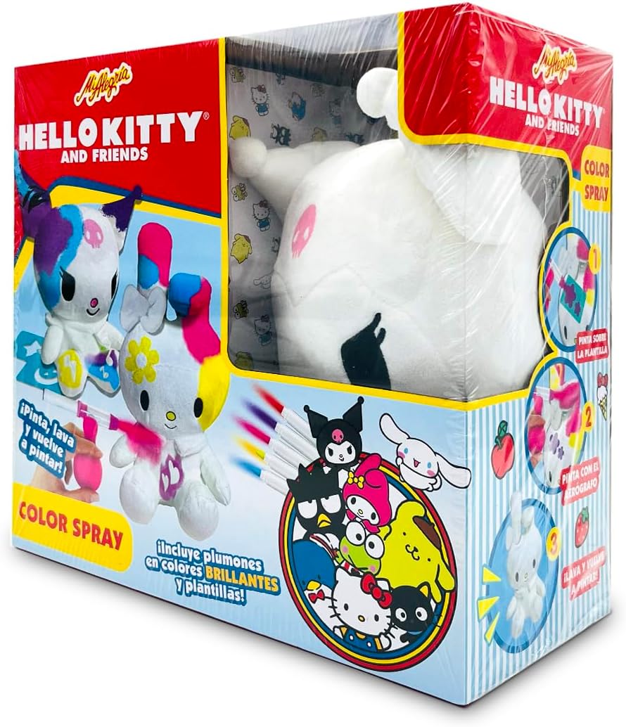 Ult Peluche Premium Kuromi para Pintar Color Spray Hello Kitty y Amigos