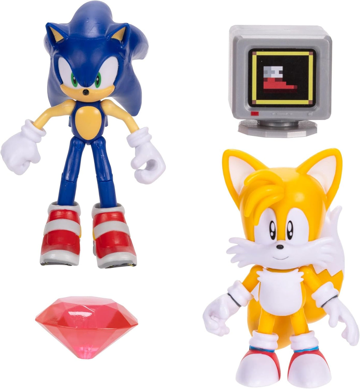 Sonic The Hedgehog - Cifras de acción articuladas de 4 Pulgadas, 2 Unidades