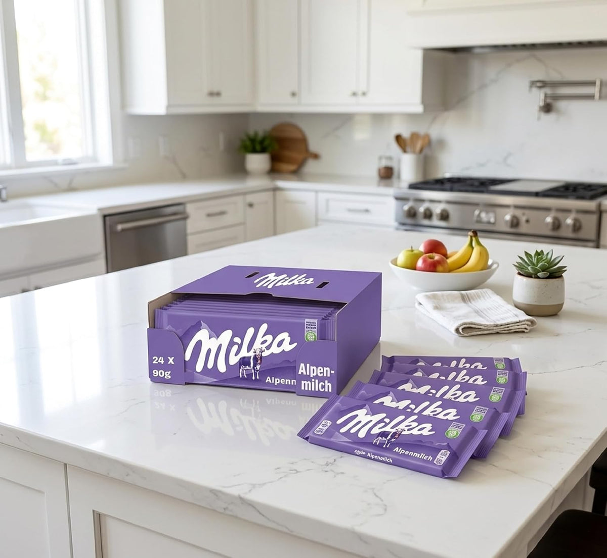 Milka Alpenmilch - Barra de chocolate (paquete de 24)